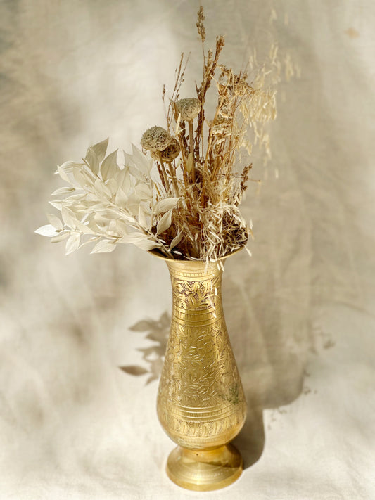 Vintage Brass Floral Vase