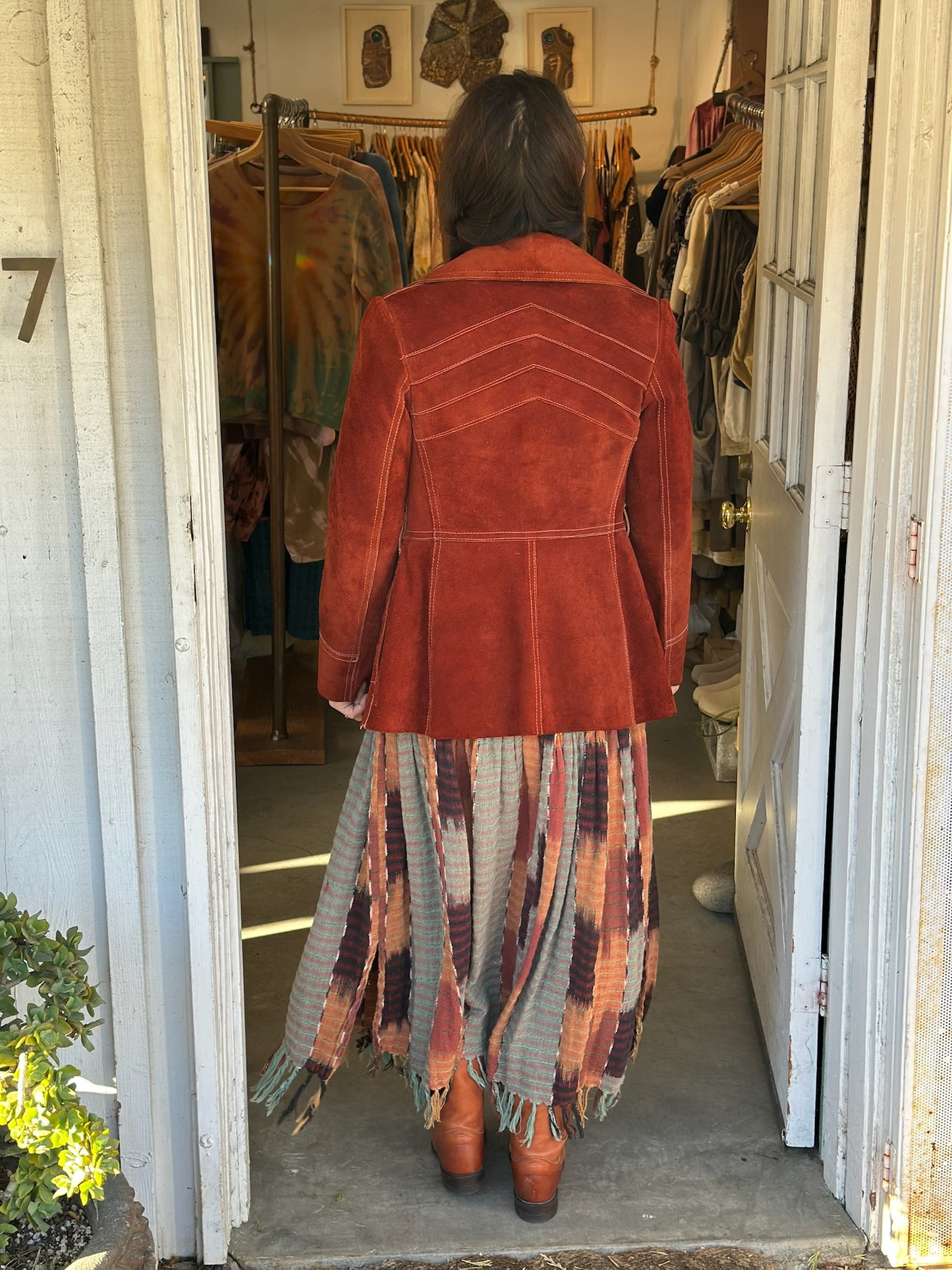 Vintage Suede 70s Jacket Rust