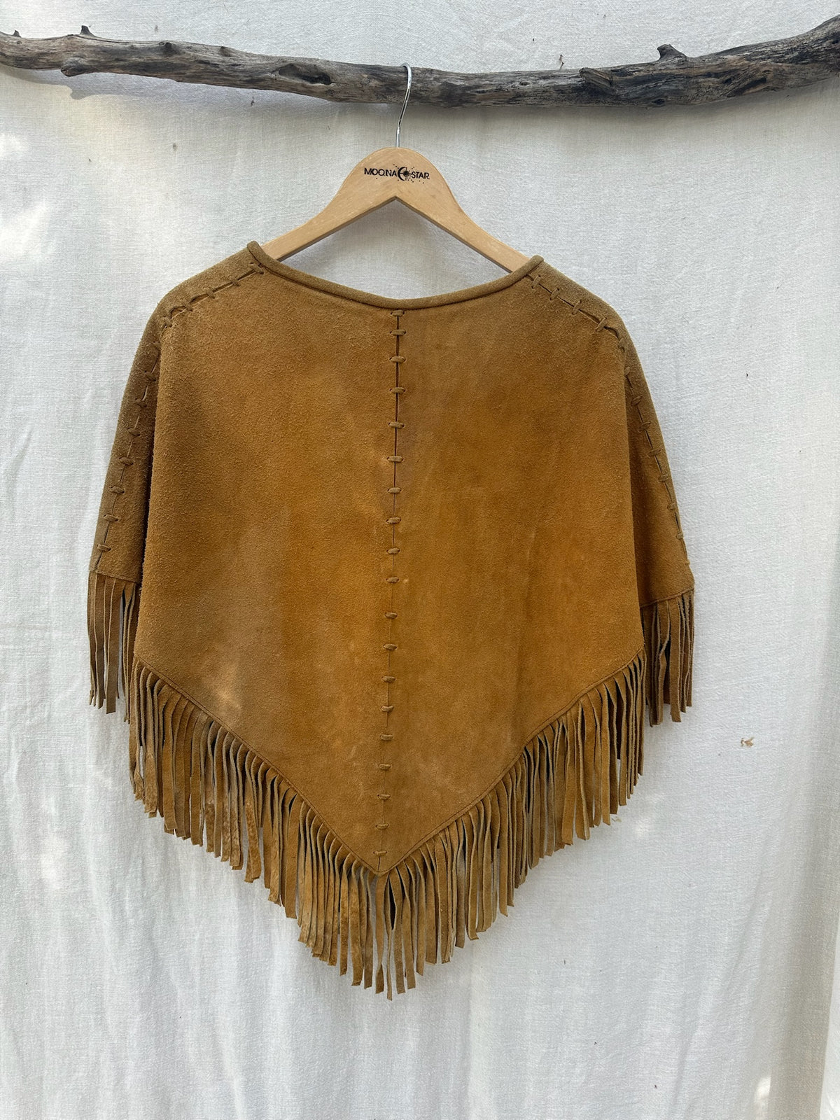 Vintage Suede Fringe Poncho