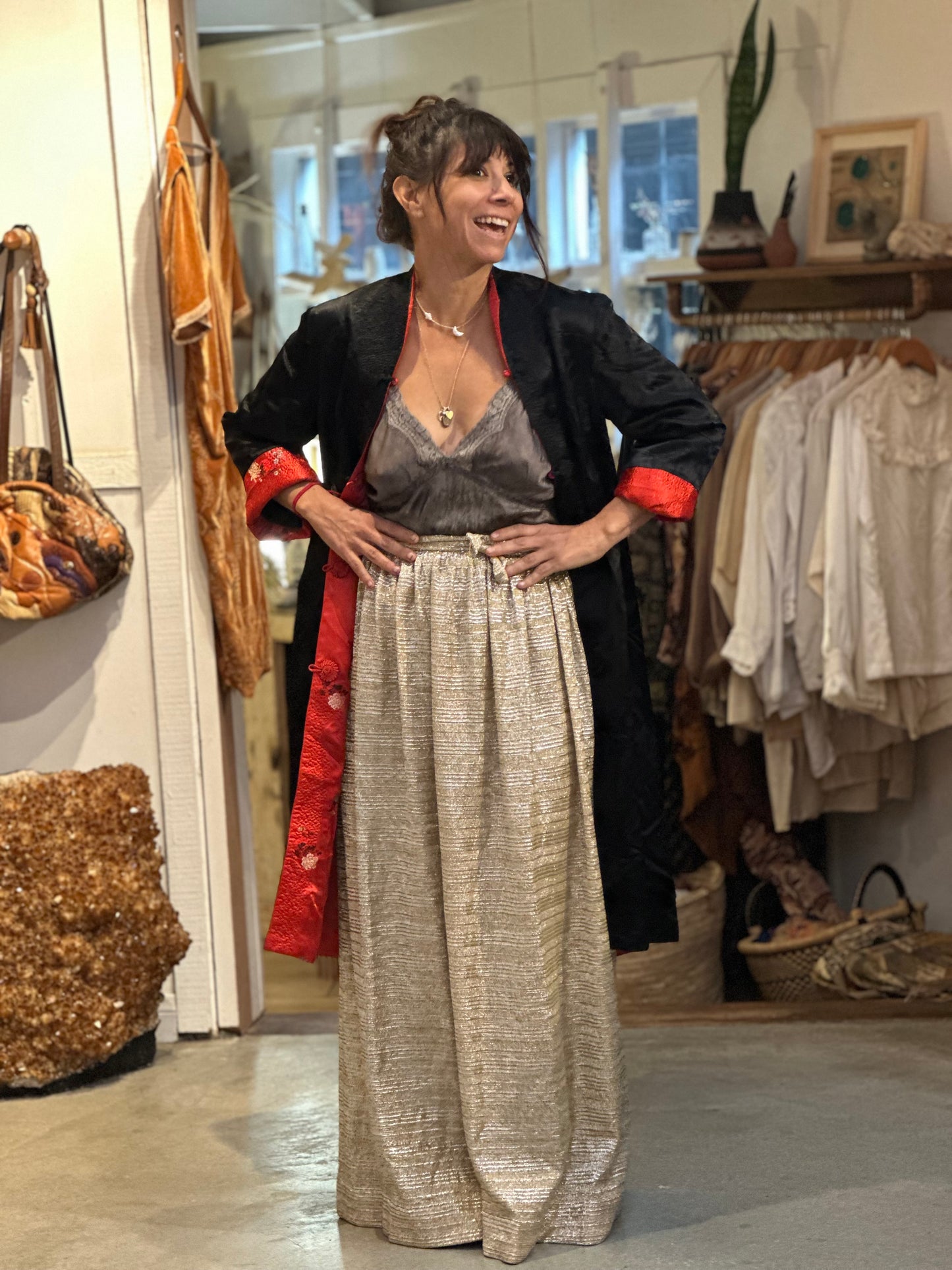 Gold Leme Wrap Skirt