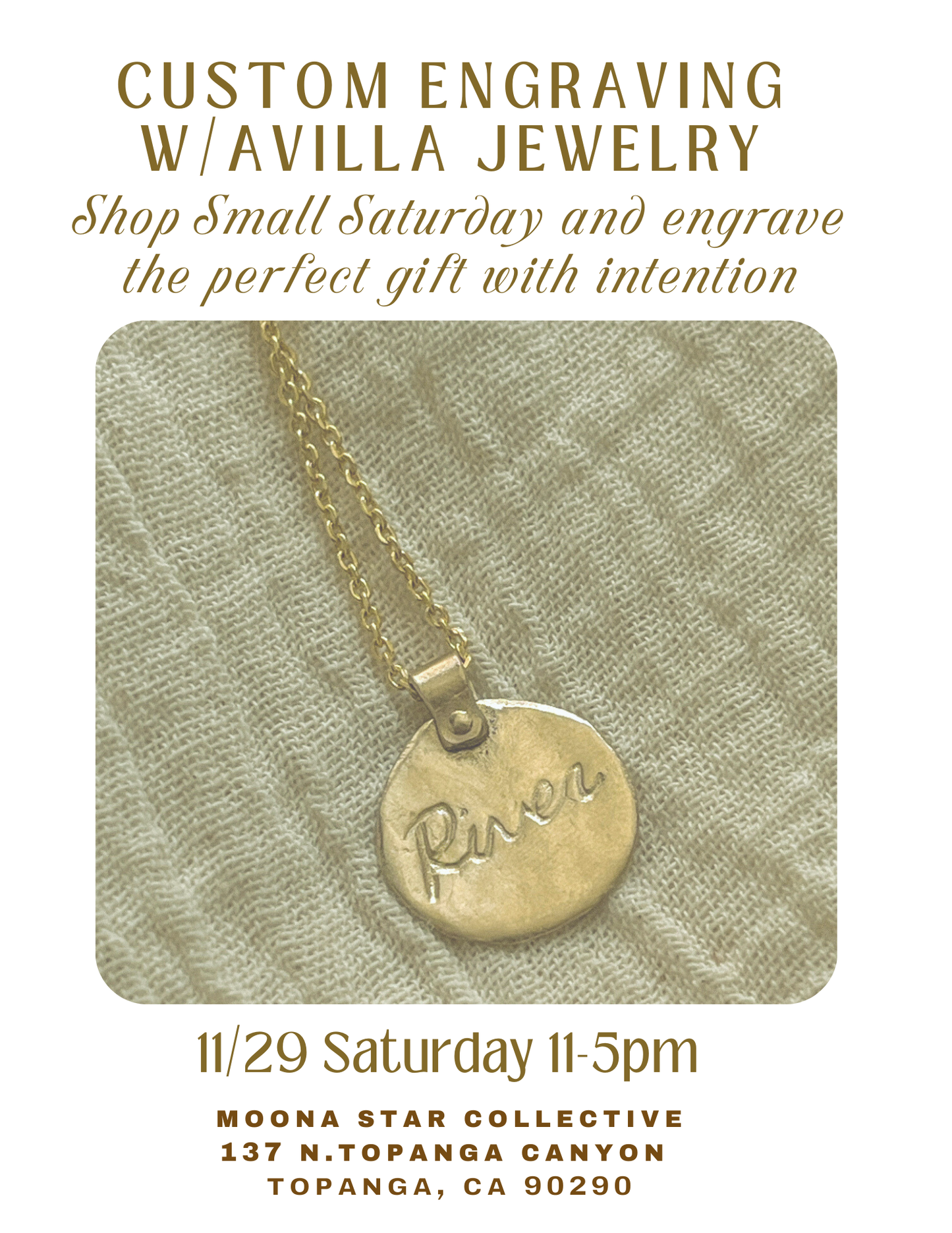 Custom Engraving with Avilla