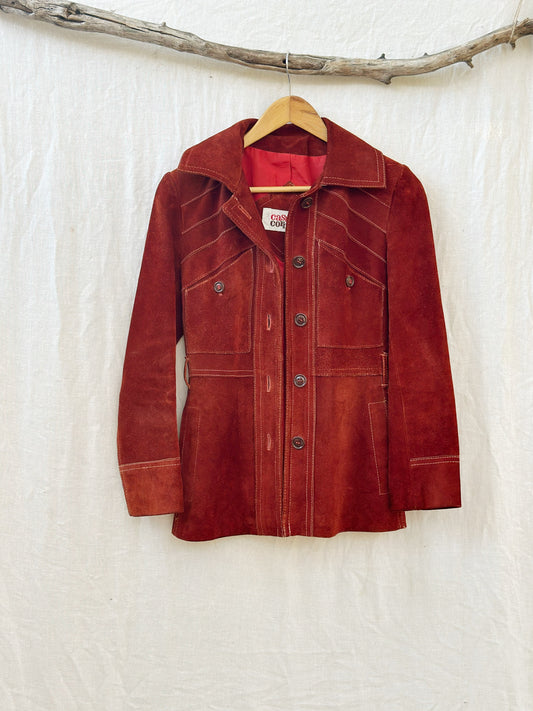 Vintage Suede 70s Jacket Rust
