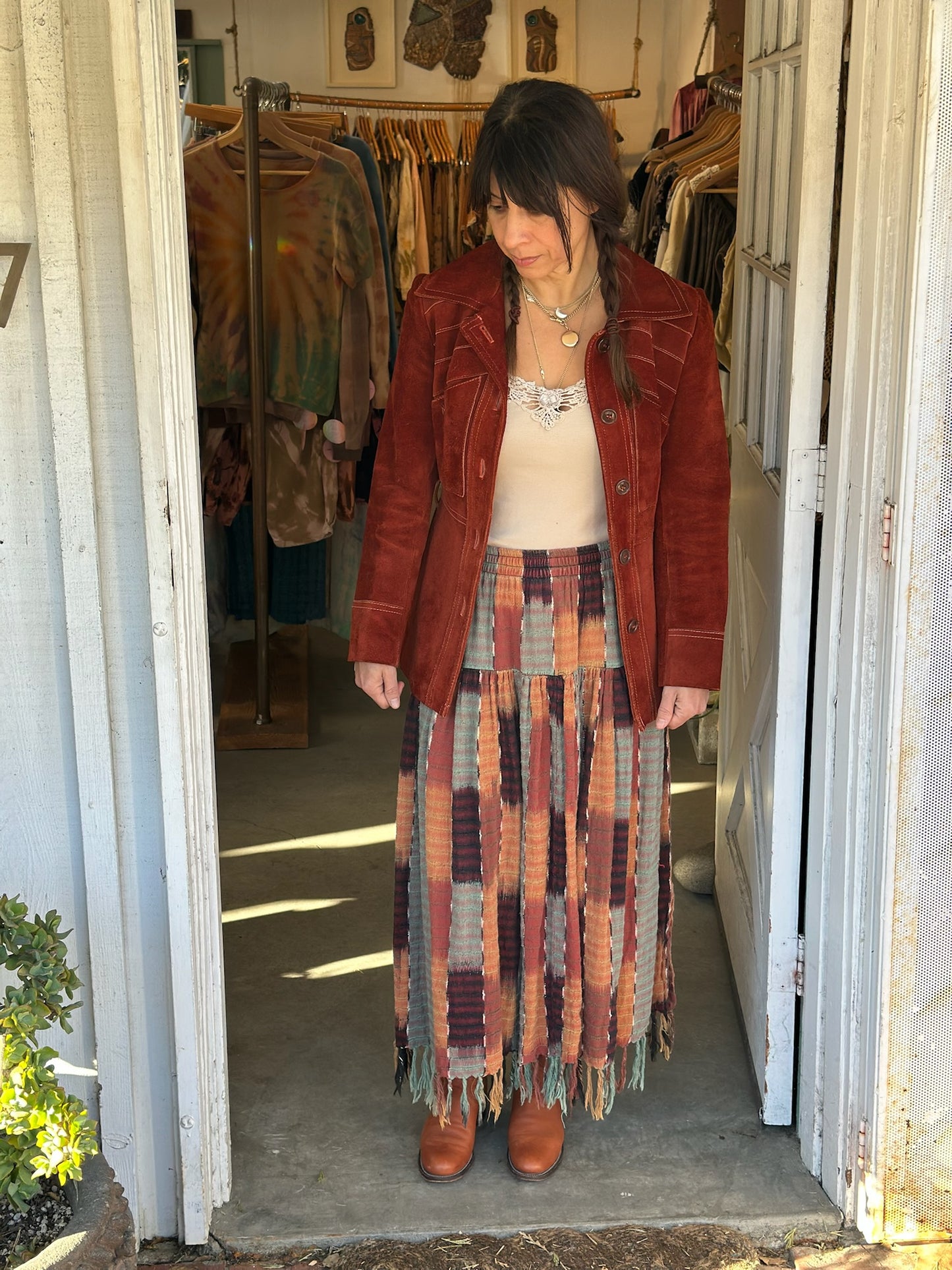 Vintage Suede 70s Jacket Rust