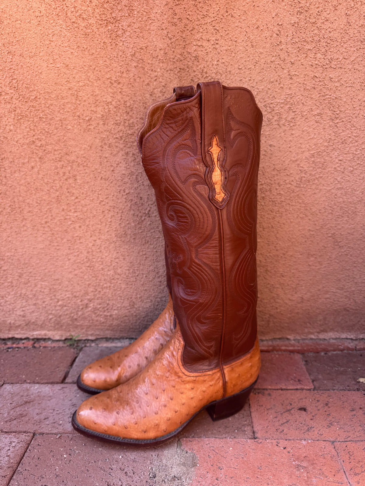 Vintage Tall Amazing Ostrich Boot
