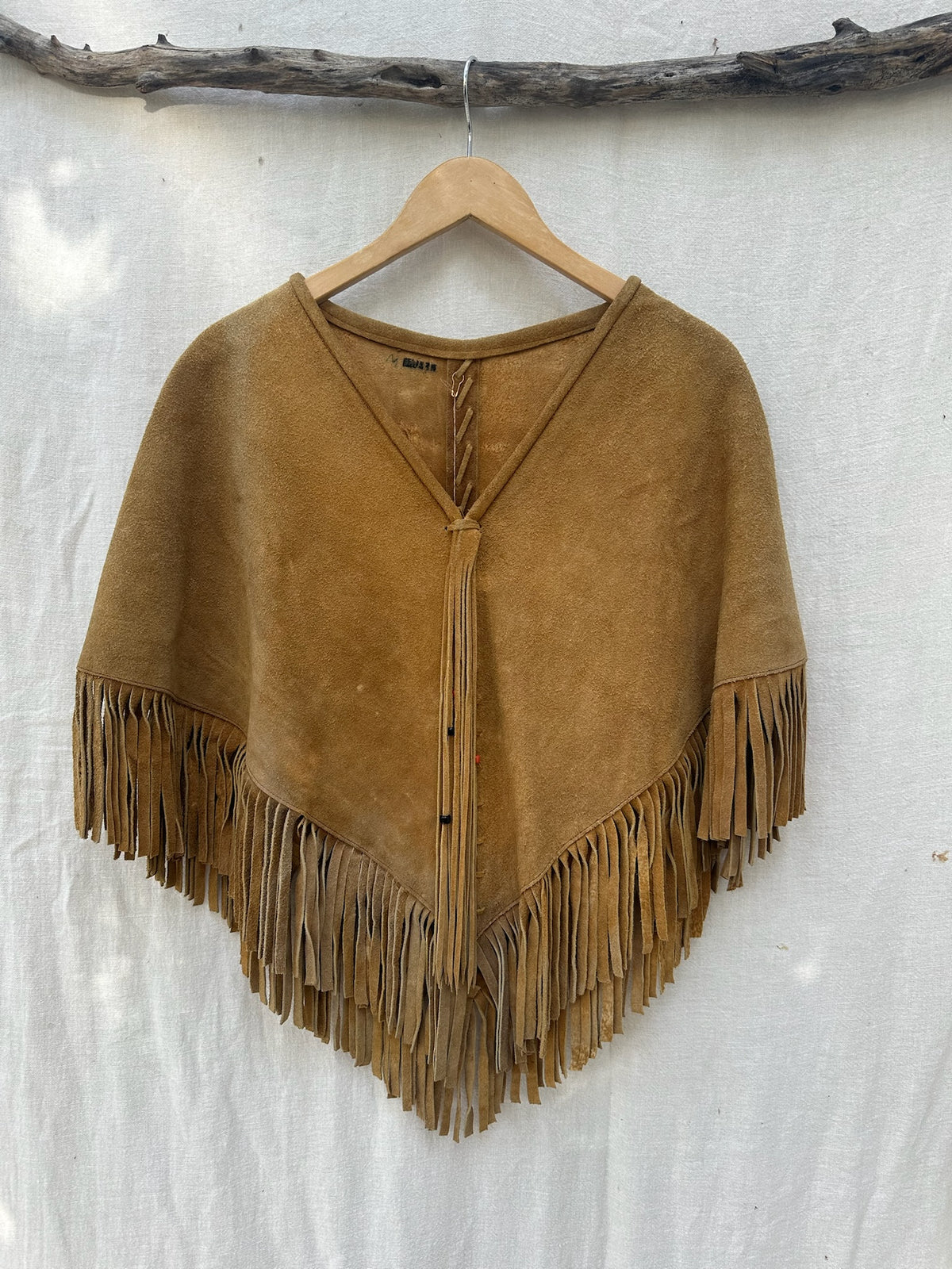 Vintage Suede Fringe  Poncho