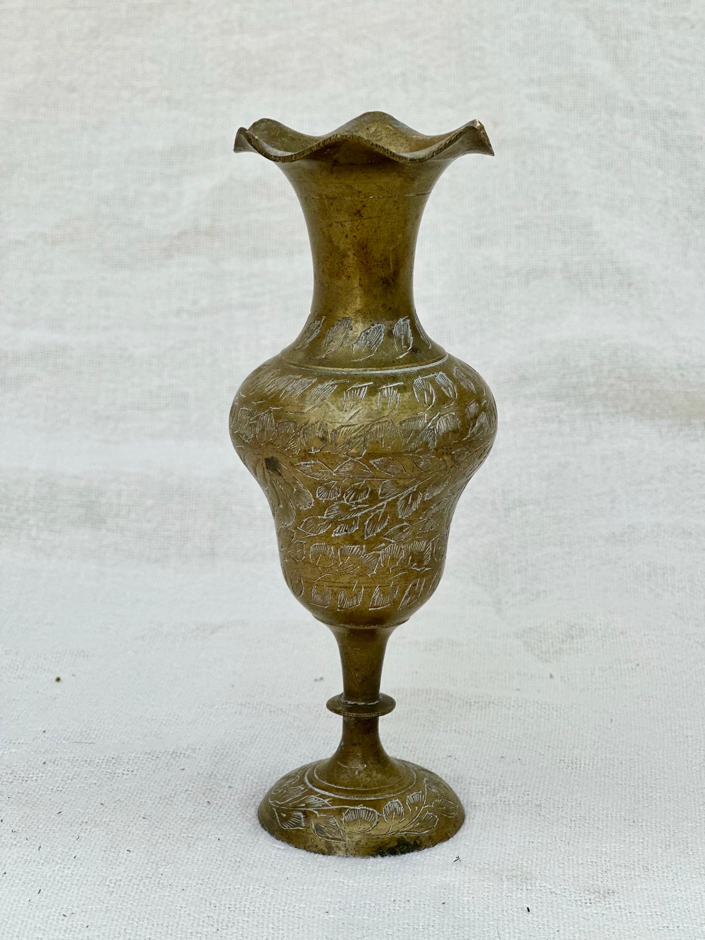 Vintage Brass Floral Vase