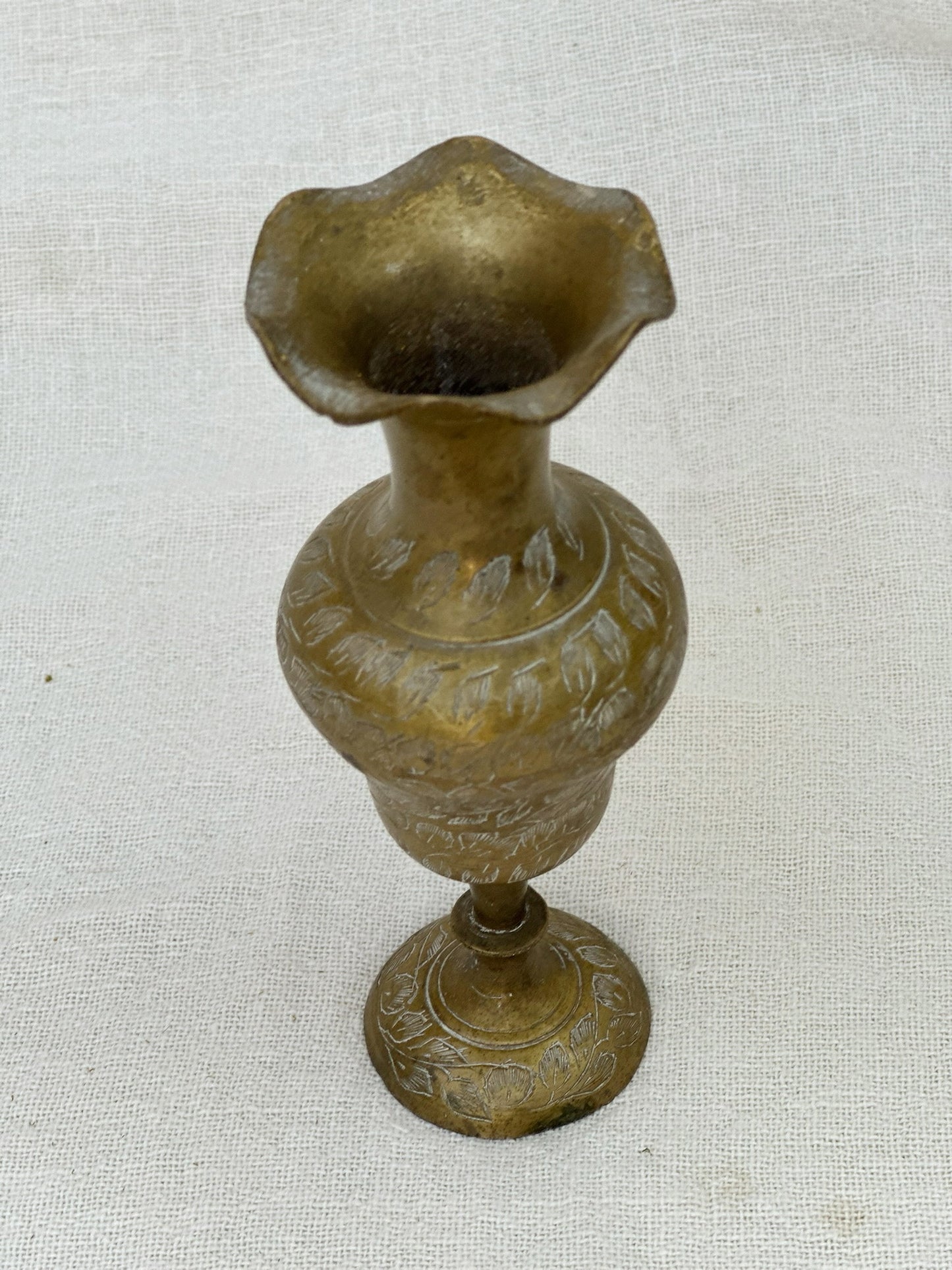 Vintage Brass Floral Vase