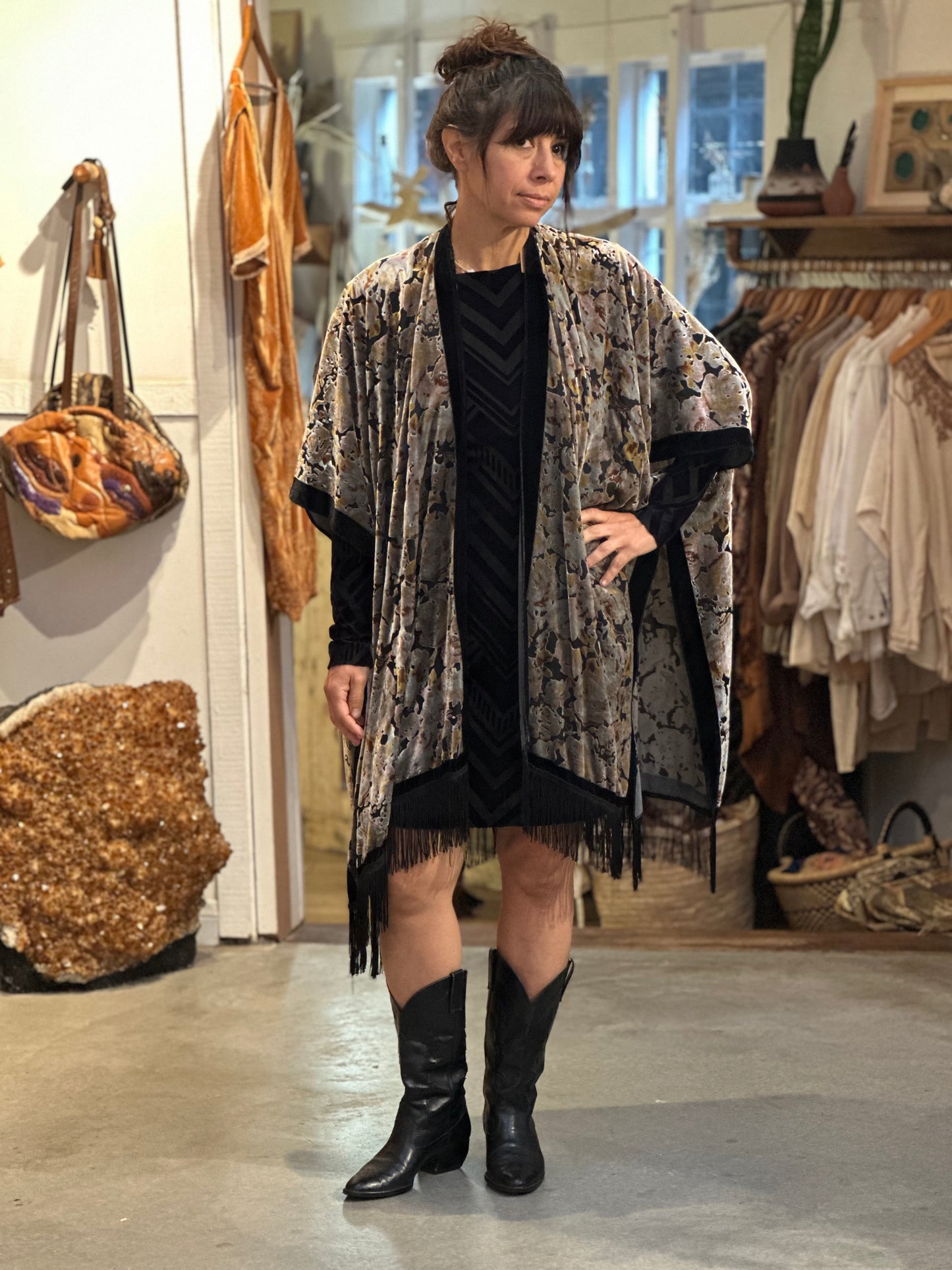 Vintage VELVET WRAP SHAWL