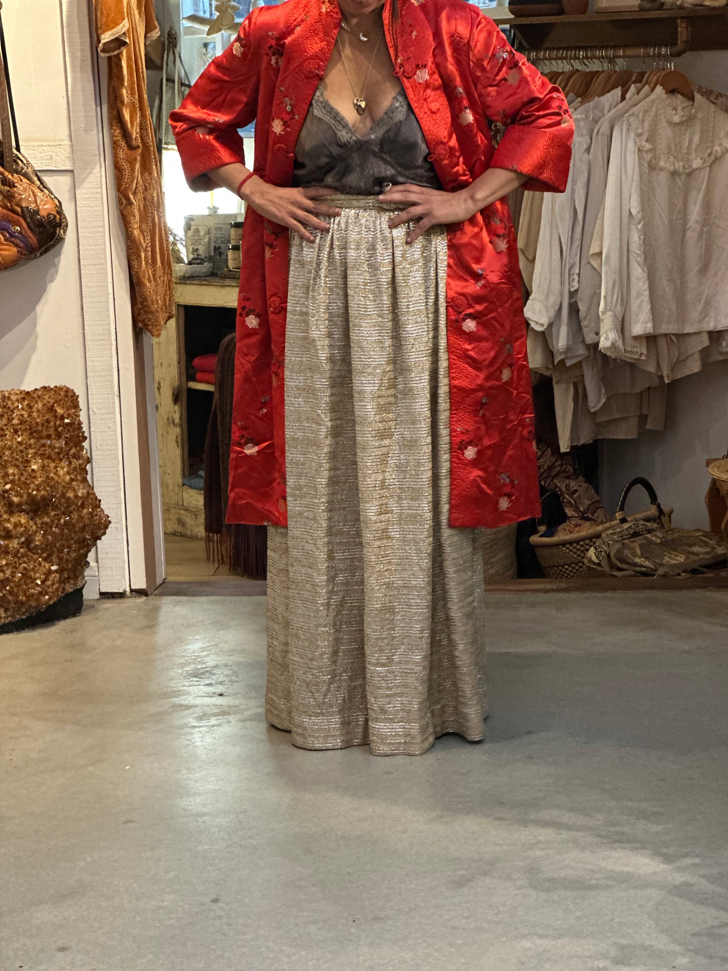 Gold Leme Wrap Skirt