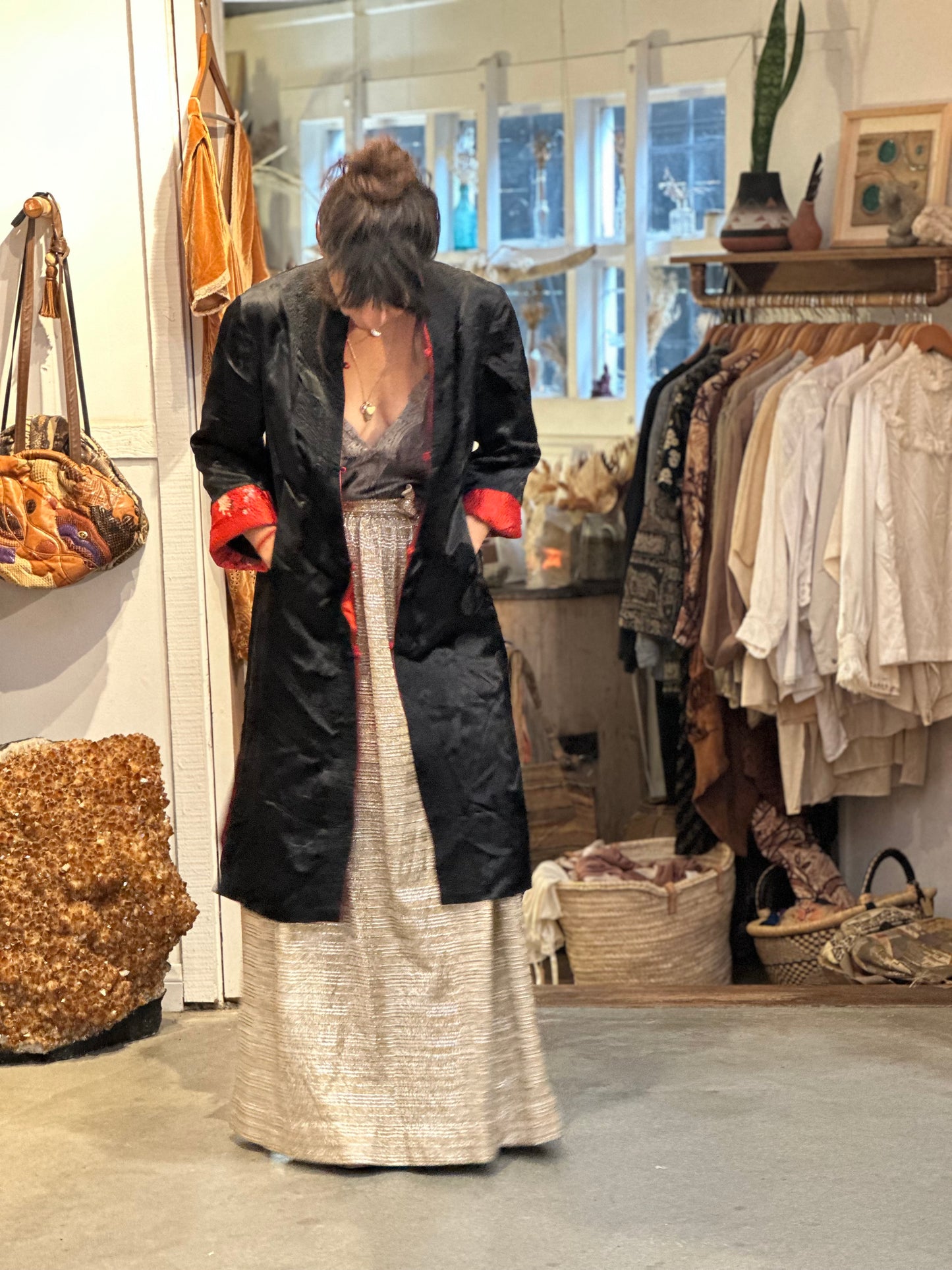 Vintage Reversible Embroidered Silk Coat