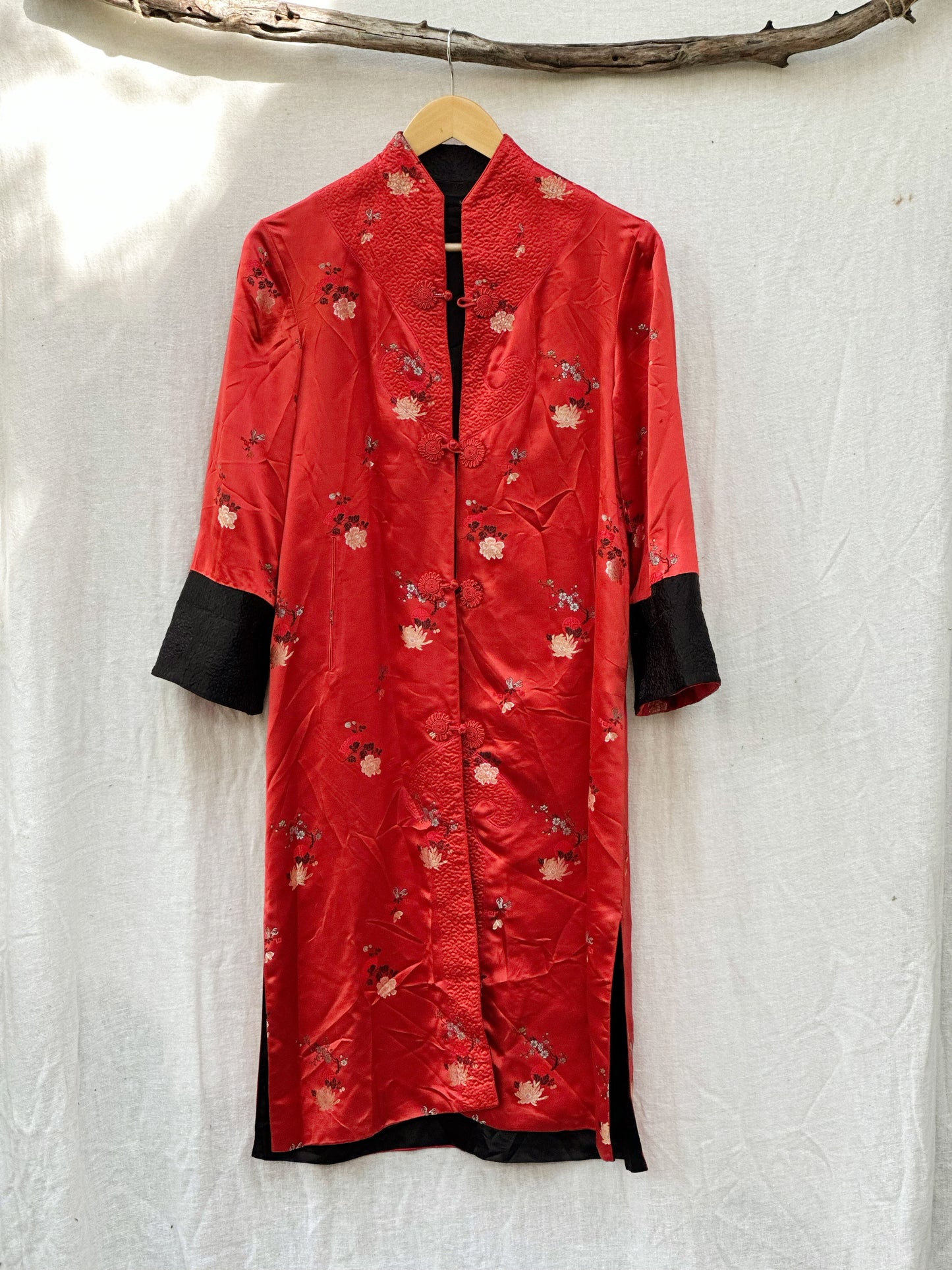 Vintage Reversible Embroidered Silk Coat