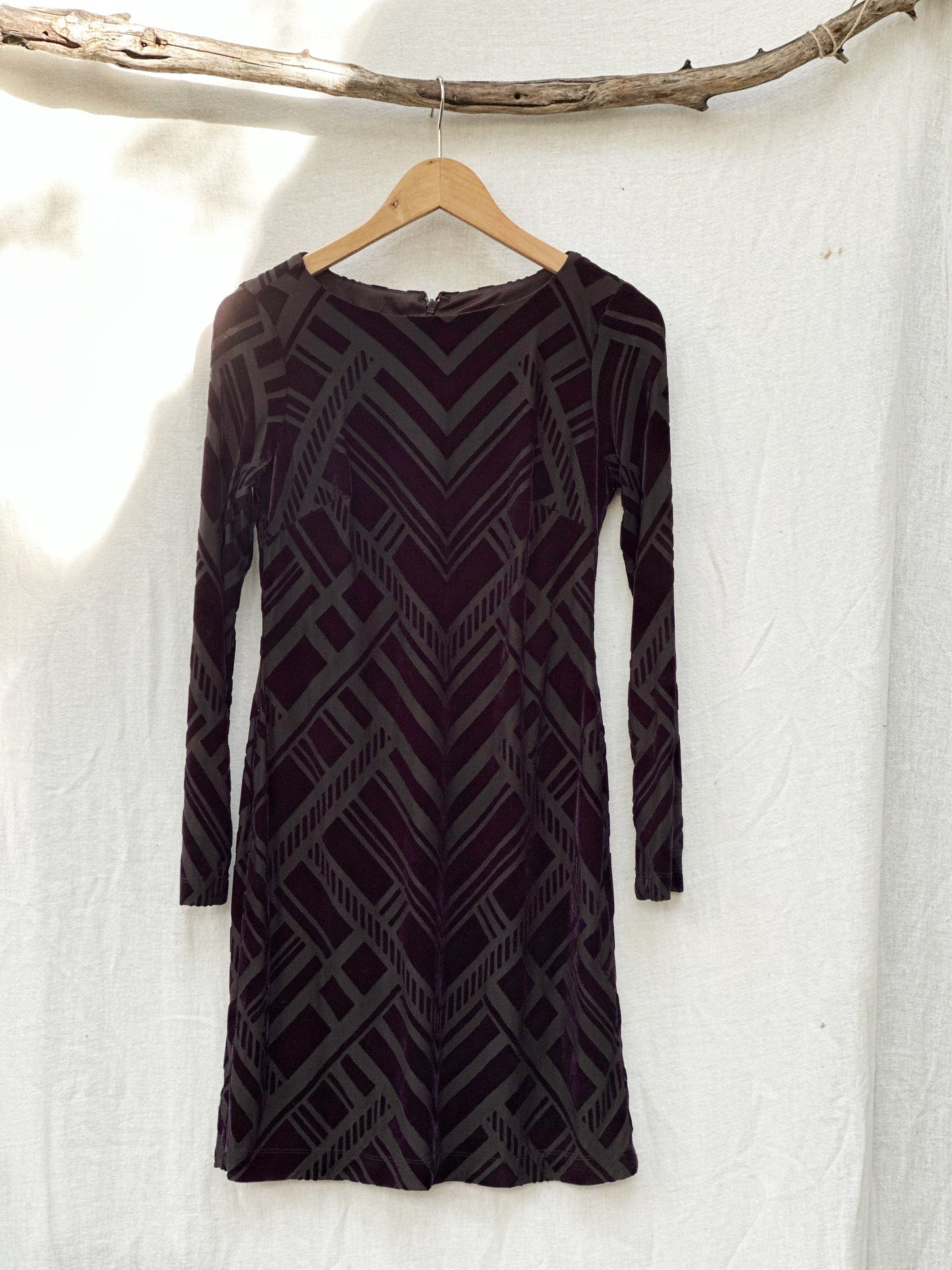 1980s Burnt out Velvet Mini Dress