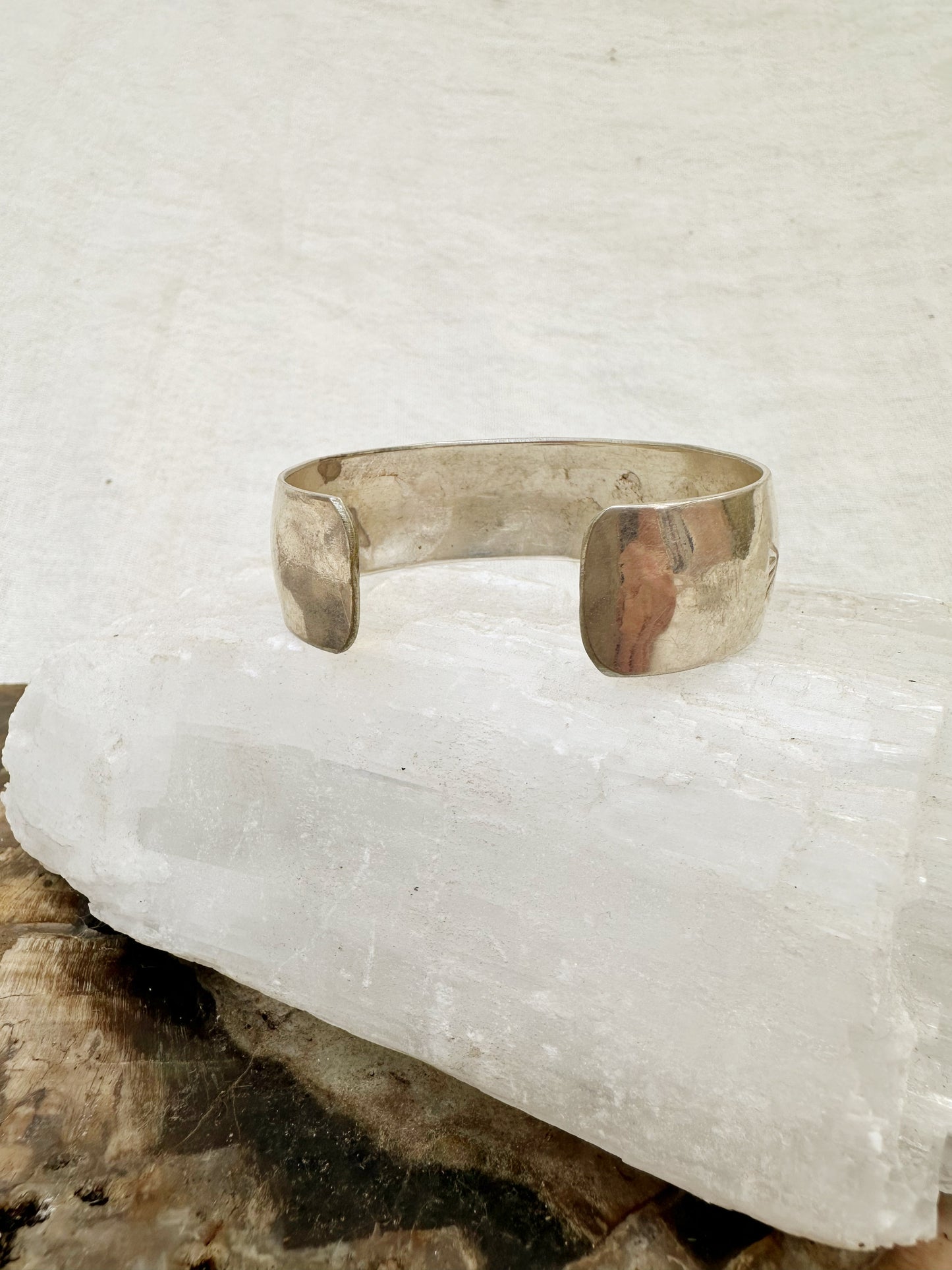 Vintage Etched SS Cuff Bracelet