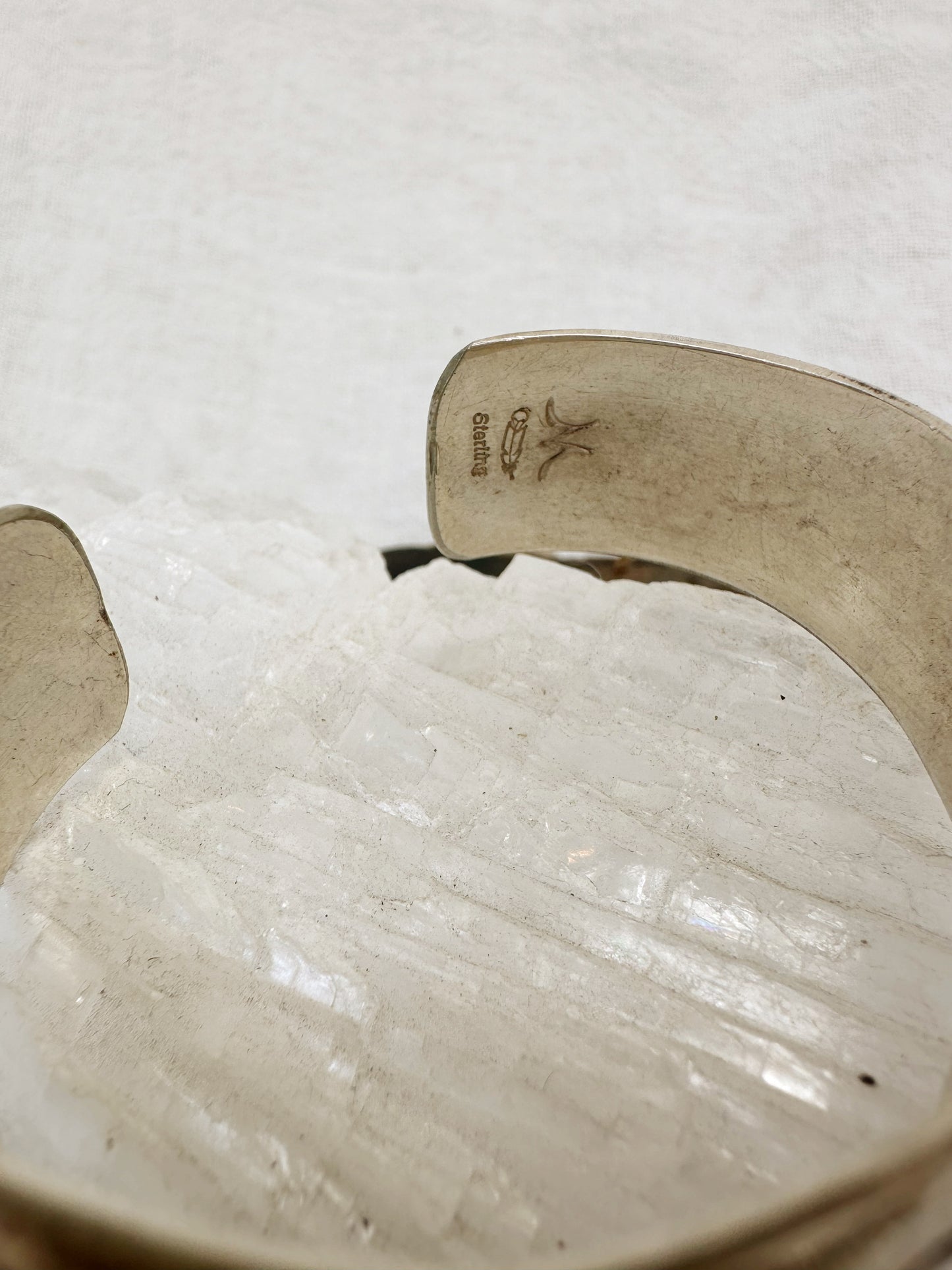 Vintage Etched SS Cuff Bracelet