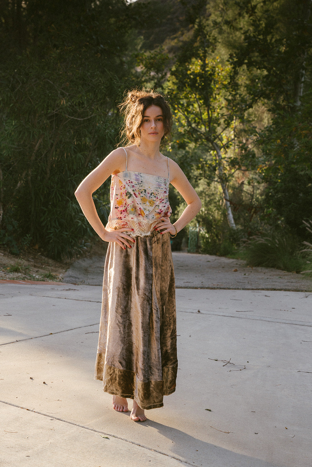 Plant Dyed Velvet  Skirt