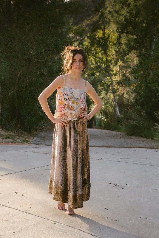 Plant Dyed Velvet  Skirt